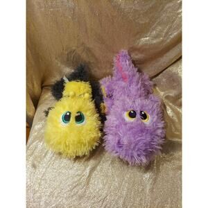 Zoomworks Baby Stuffies Bee And Dinosaur Yellow Purple Plush Toys Pocket Mouths